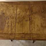 Napoleon iii walnut shutter table with marquetry villa massena nineteenth era