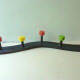 Coat rack with 5 wooden hooks from the 60s