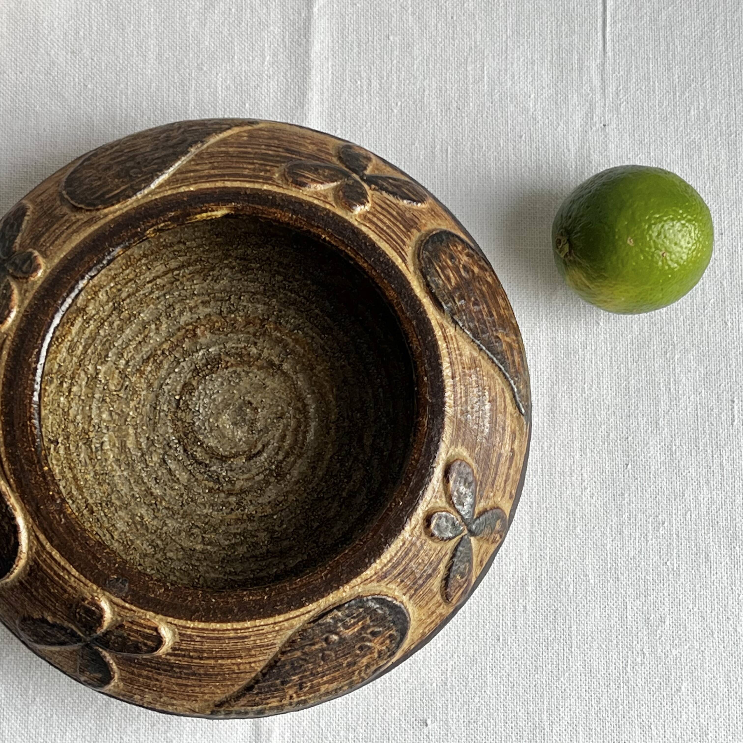 Modernist raw stoneware coupe by Haico Nitzsche for Søholm, Denmark.