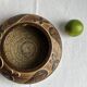 Modernist raw stoneware coupe by Haico Nitzsche for Søholm, Denmark.