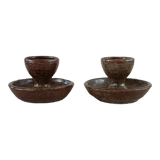 2 stoneware egg cups