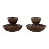 2 stoneware egg cups