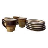 Longchamp brown and yellow coffee service