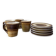 Longchamp brown and yellow coffee service