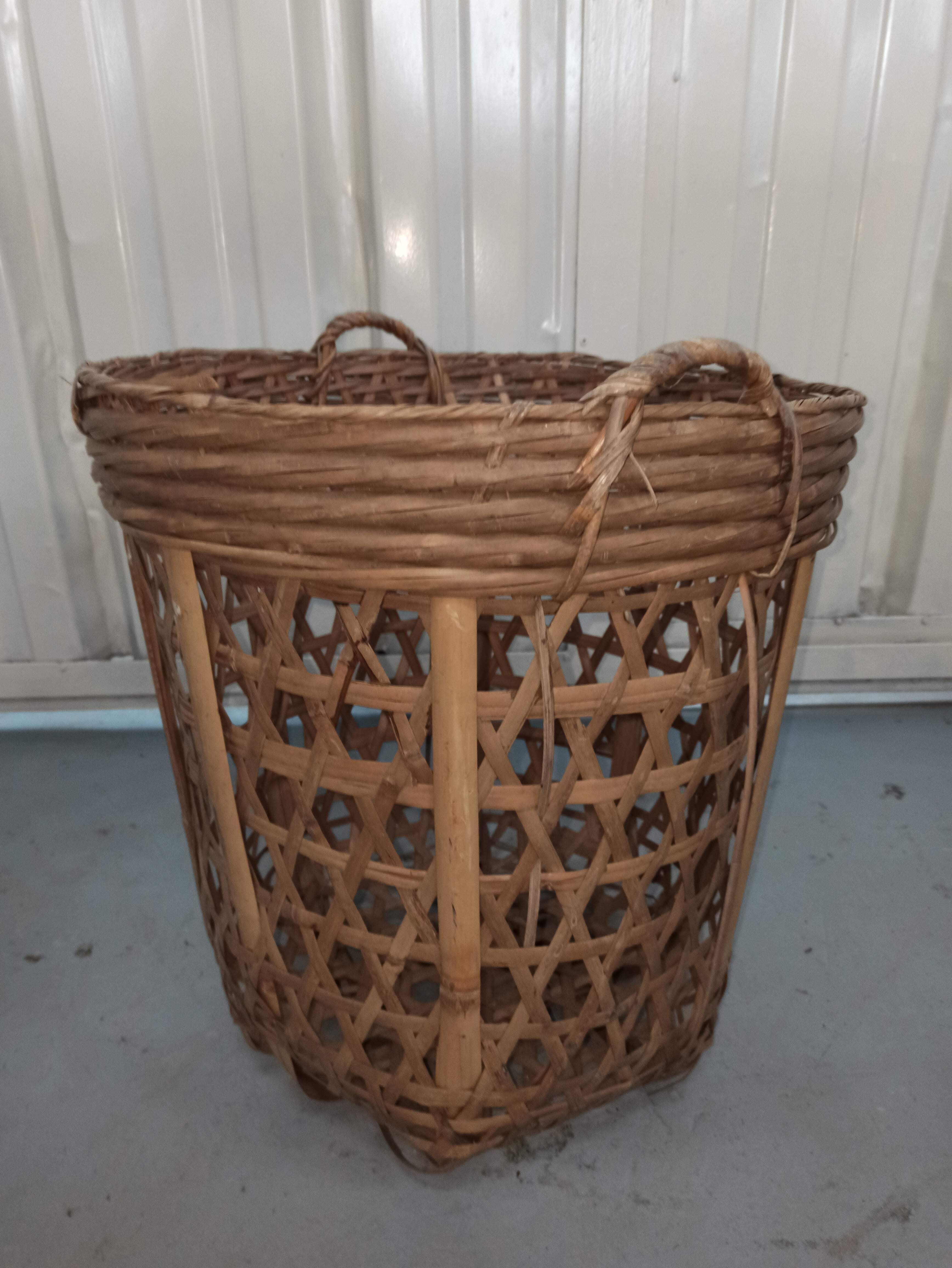 Large basket 53 cm in rattan and wicker basket