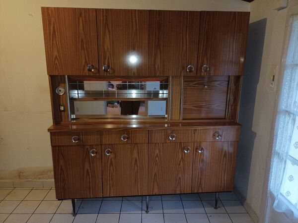 Buffet vintage en formica couleur bois