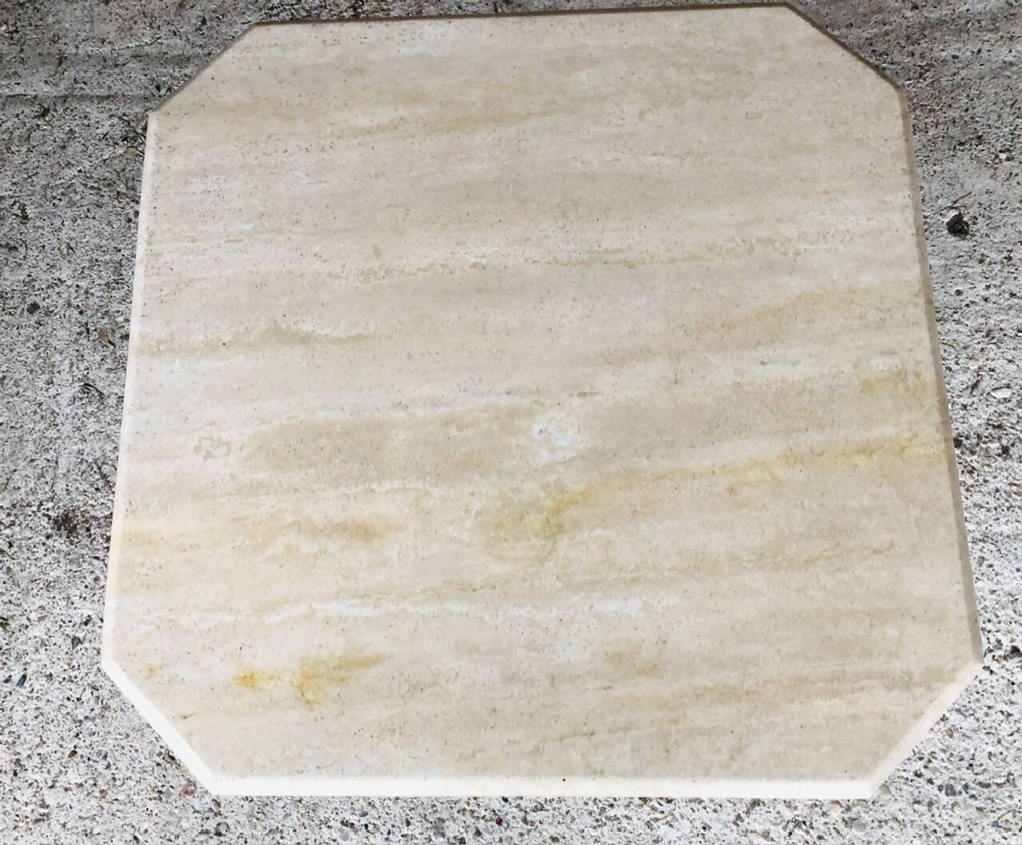 Table basse en travertin octogonale, vintage circa 70/80