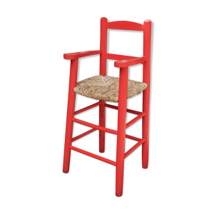 chaise haute paillée