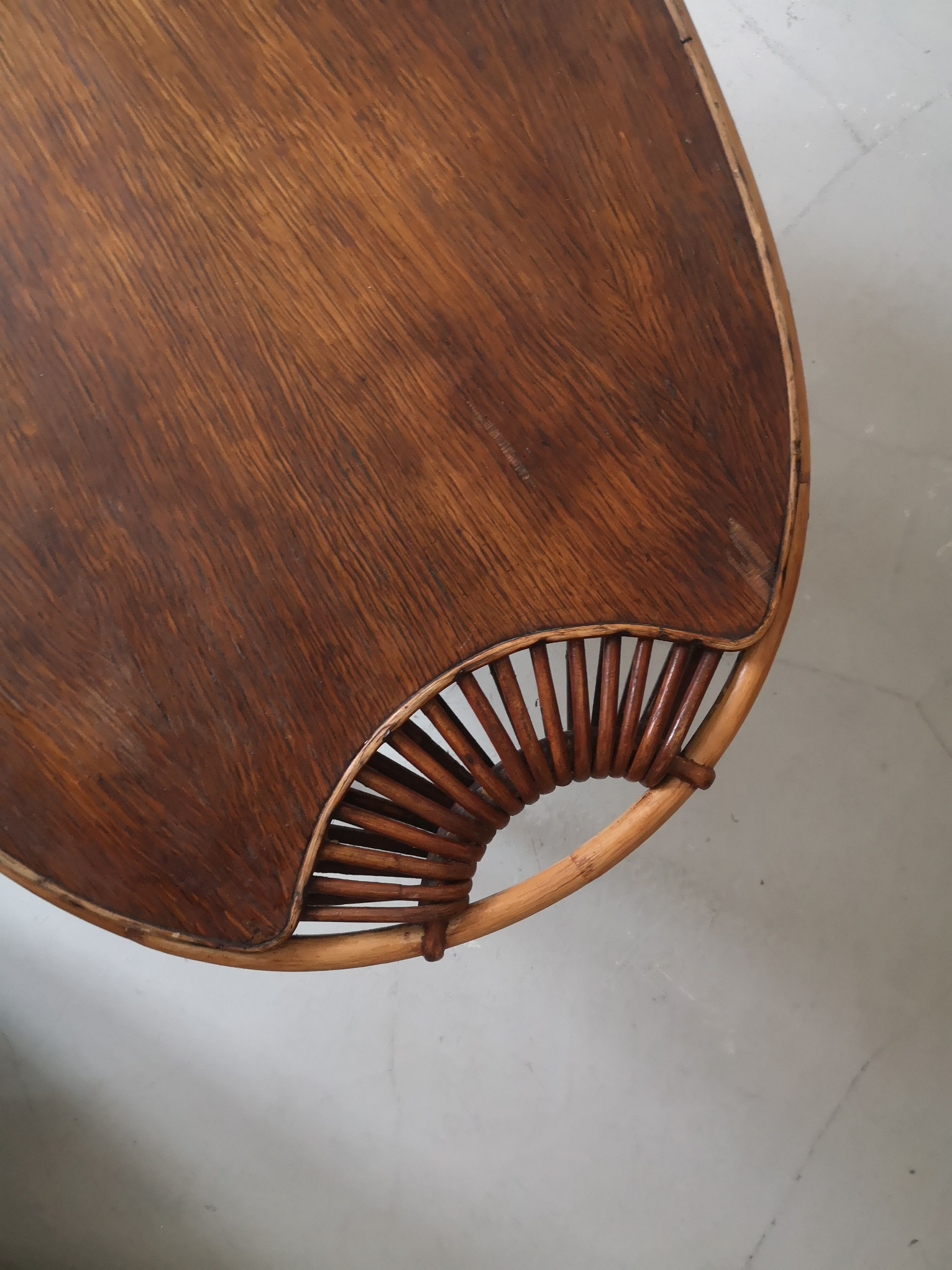 Rattan coffee table called lemon, vintage 1950