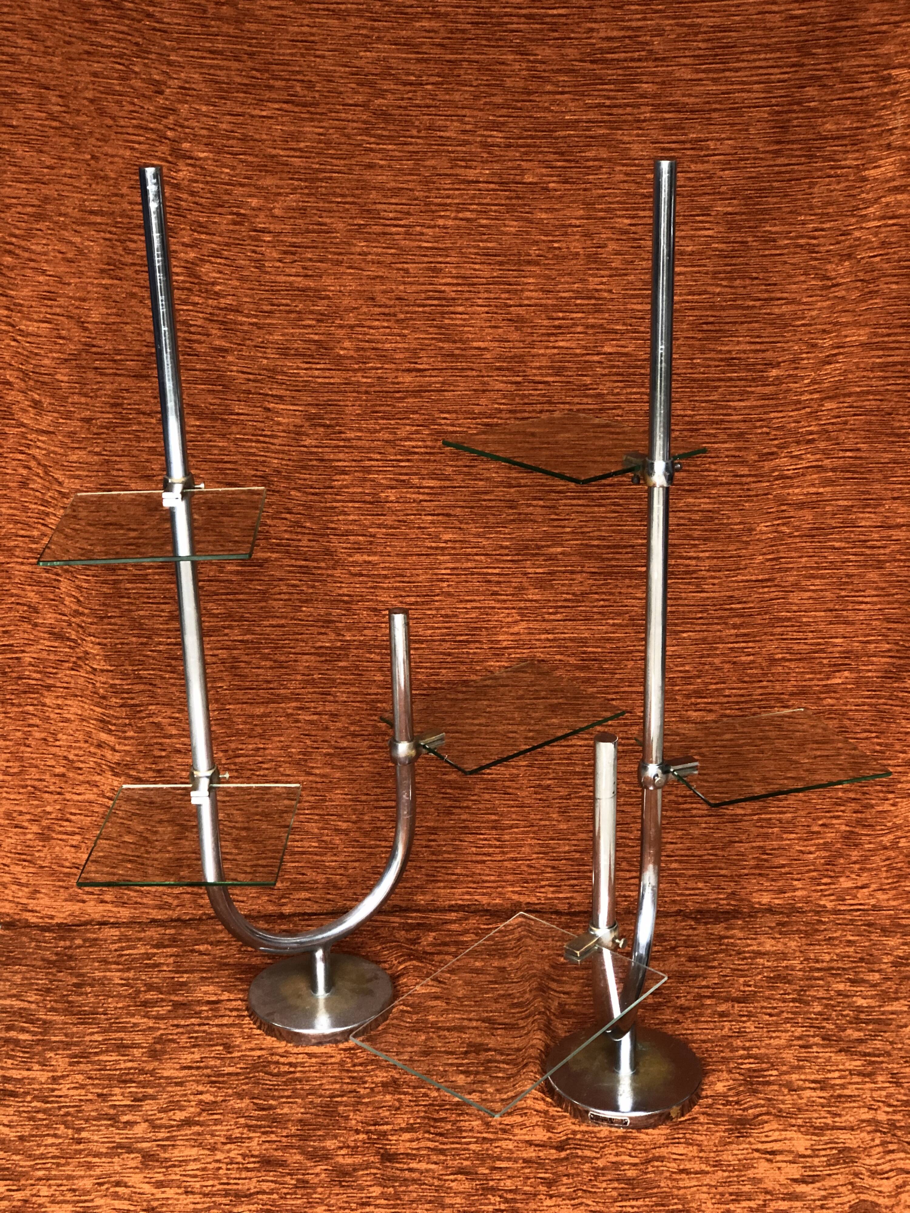 Pair of vintage chrome shelves 1950-1960