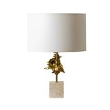 Maison Charles. Gilded bronze shell lamp. France, 1970s