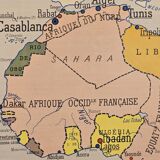 Old geography map school map 1960