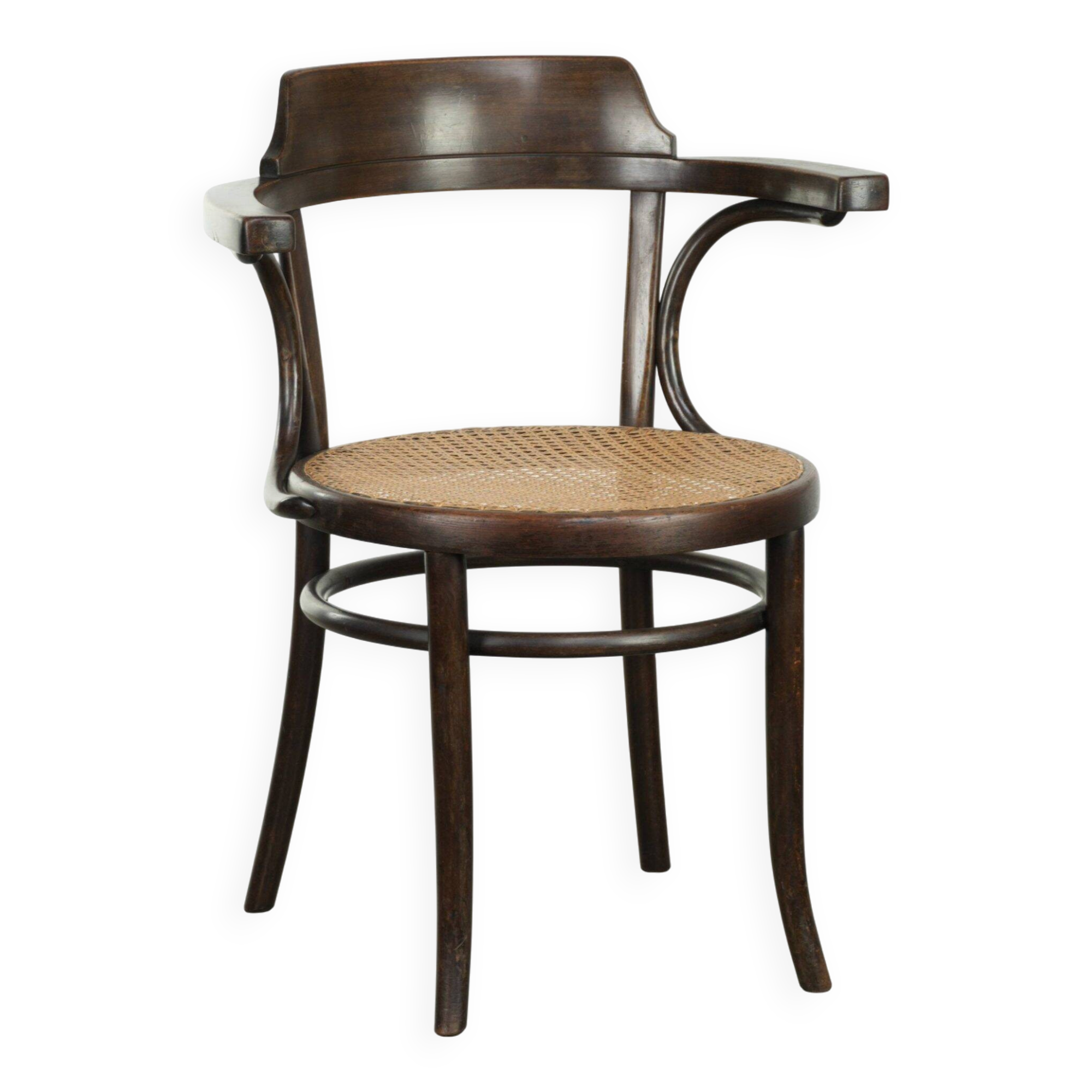 Chaise vintage Cosmos originale en toile dans le style Thonet du 20e siècle.