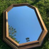 Golden octagonal mirror  60x70cm
