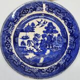 9 Antique Plates 19th Century Blue Willow Pattern Chinese Blue Decor