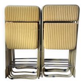 Chaises pliantes lafuma en velours et métal doré