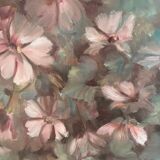 Flowers, oil on canvas signed by Nicole de Fourmantel, 1997