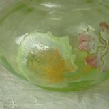 Vase boule en verre emaille email gras