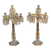 Paire de grands candélabres importants avec six lumières en bronze h.73 cm