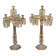 Pair of Important Large Candle Holders with Six Lights in Bronze h.73 cm