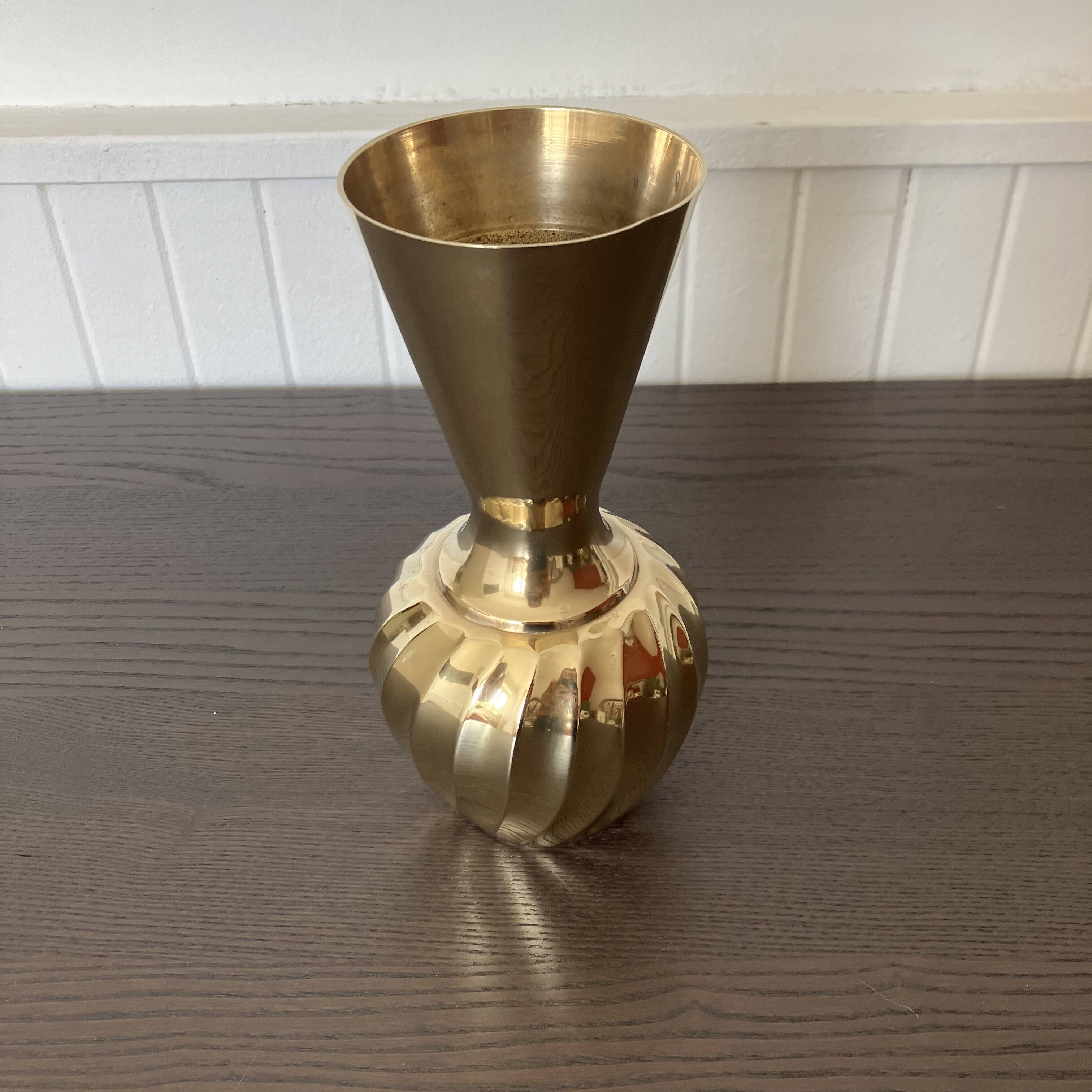 Indian brass swirl vase