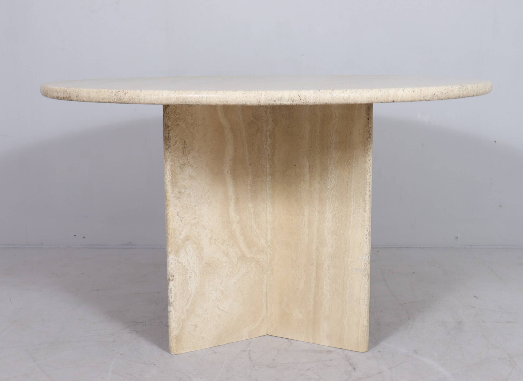 Italian travertine dining table, 1970s