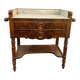 Beautiful antique furniture in marble and wood.