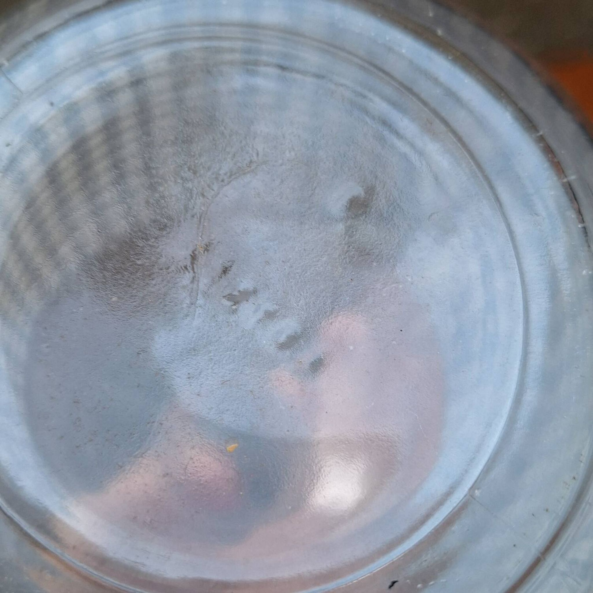 Glass carafe with Vichy decoration