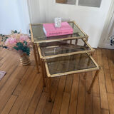 3 nesting bamboo tables