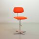 Chaise de bureau industrielle Ahrend De Cirkel avec revêtement en tissu orange, années 1950