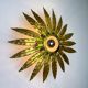 Mid-century modern sunburst light fixture with leaves, French craftsmanship, 1950s