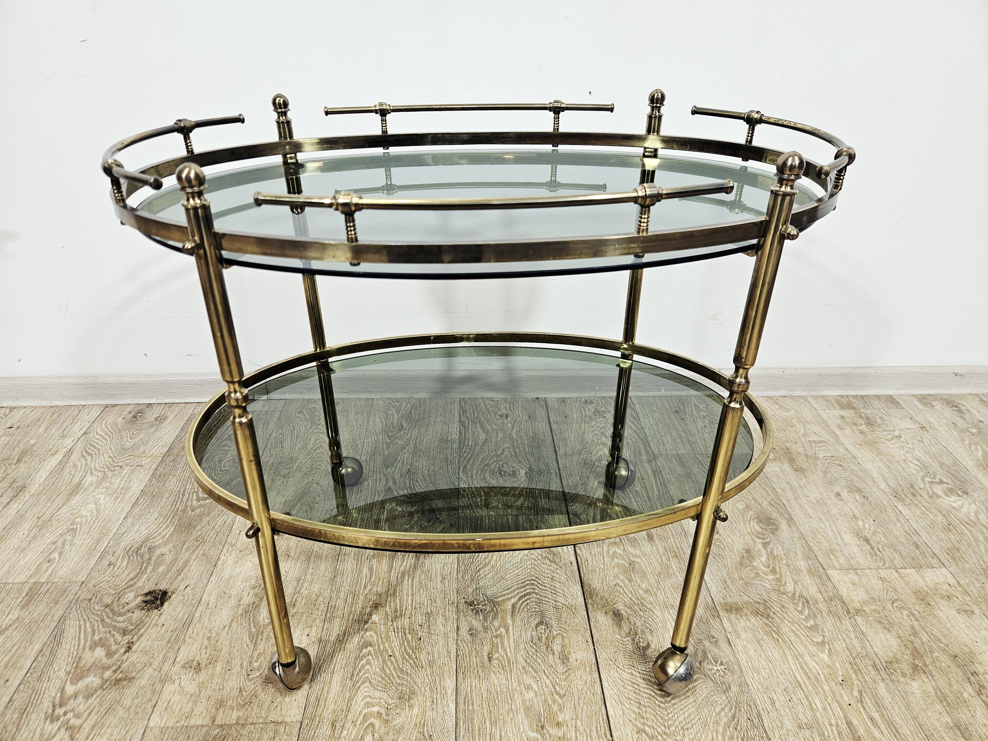 Brass bar cart / France, 1960s.