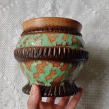 Mint green enamel pot/vase