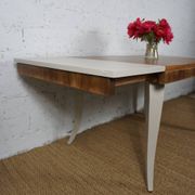 Table à manger avec rallonges art déco relookée pieds galbés