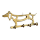 Patère anglaise en laiton chien
