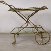 Vintage golden brass rolling service
