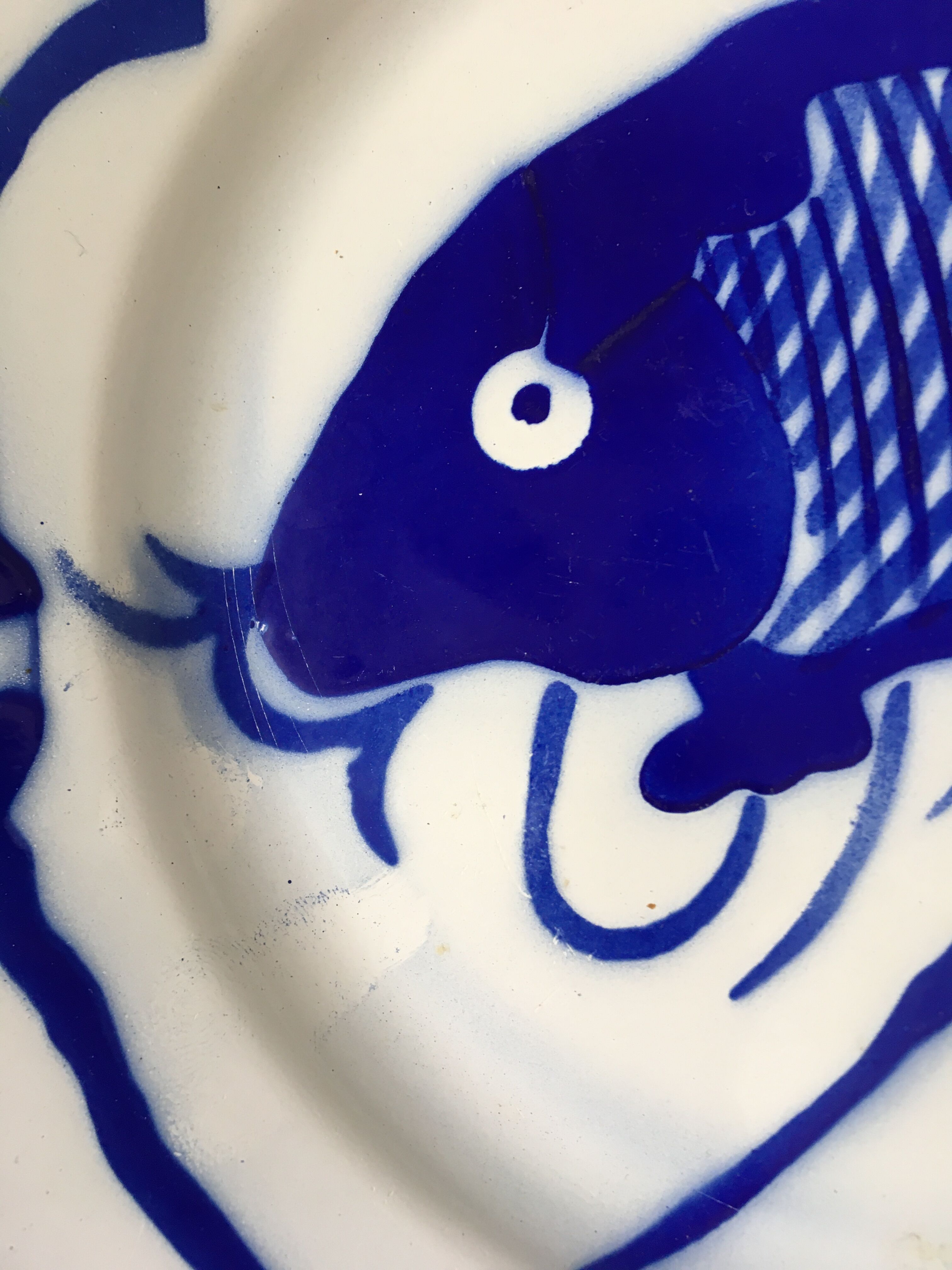 Chinese metal plate enamelled carp Koi