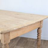 Raw wood farmhouse table
