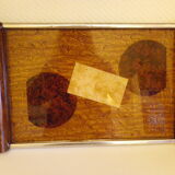 Plateau, serving - Wood, glass, metal - about 1940