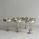 6 shiny metal footed bowls