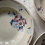 6 assiettes creuses en faïence ancienne vintage