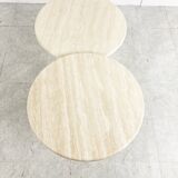 Table basse en travertin à deux niveaux, années 1970