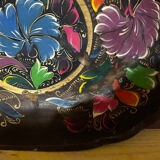Mid-century hand-painted floral decorative tray / catchall 49 cm / 33 cm