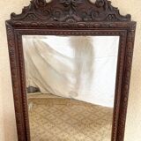 19th century carved solid oak mirror