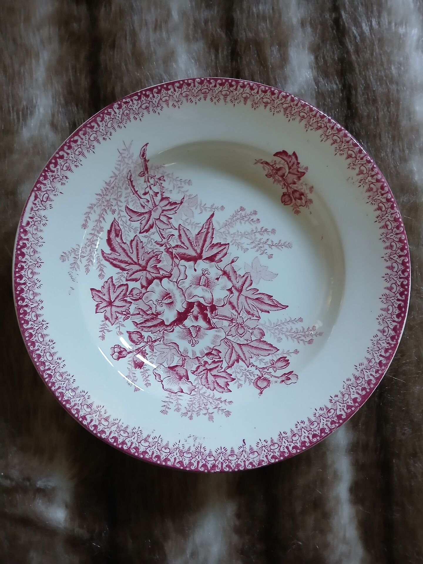 8 antique deep plates in ironstone