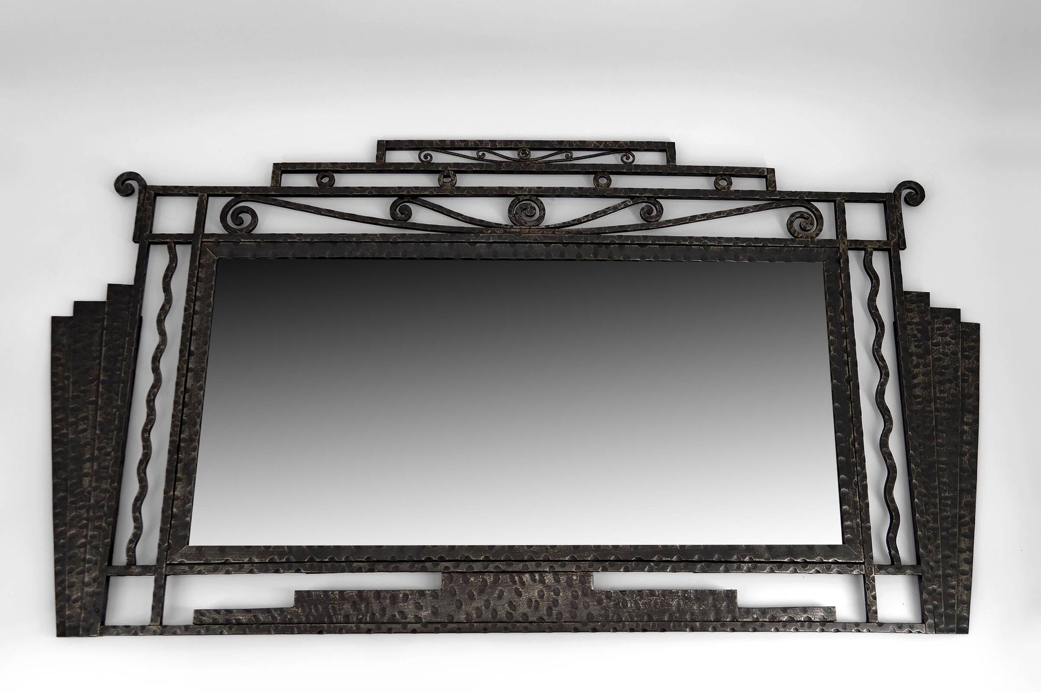 Art Deco wrought iron mirror – Paul Kiss, Paris, circa 1930