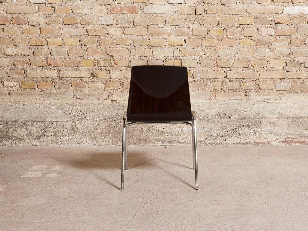 Lot of 6 chairs Thur op Seat in pagwood, 60s