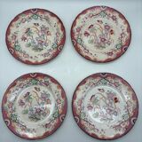 4 Sarreguemines plates, Minton model, 19th century
