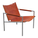 Cognac leather 'SZ02' lounge chair by Martin Visser for 't Spectrum, 1960