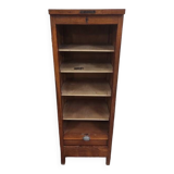 Filing cabinet with sliding shutter, solid wood
